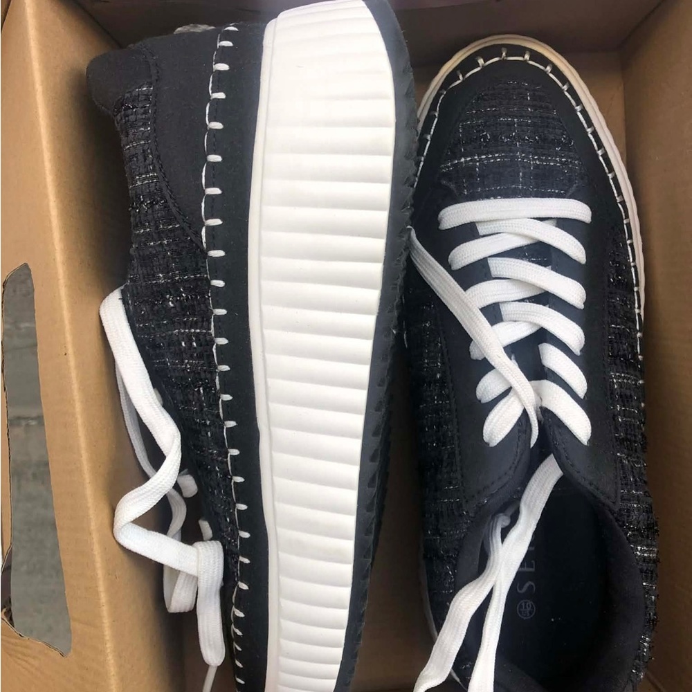 Stylish Black and White Sneakers